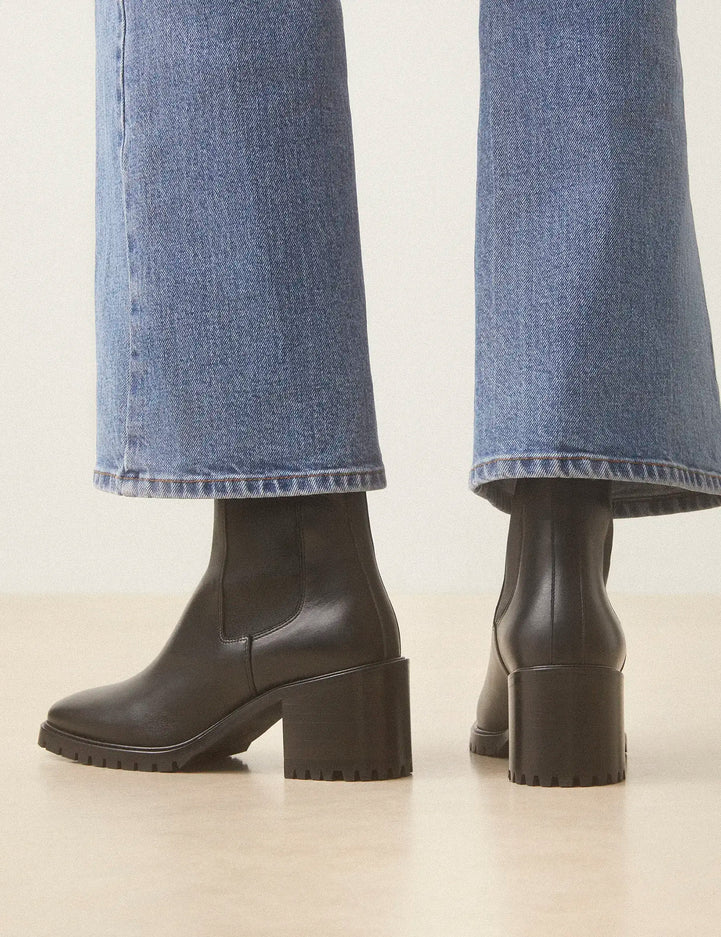 Bottines À Talons Cuir Noir - Numéro 559 - Rivecour