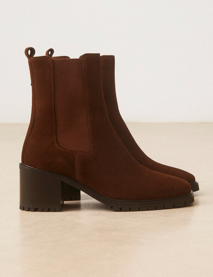 Bottines À Talons Suède Noisette - Numéro 559 - Rivecour
