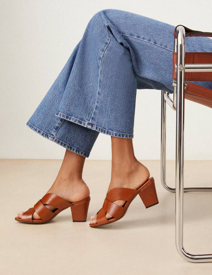 Mules Leather Cognac - Numéro 561 - Rivecour