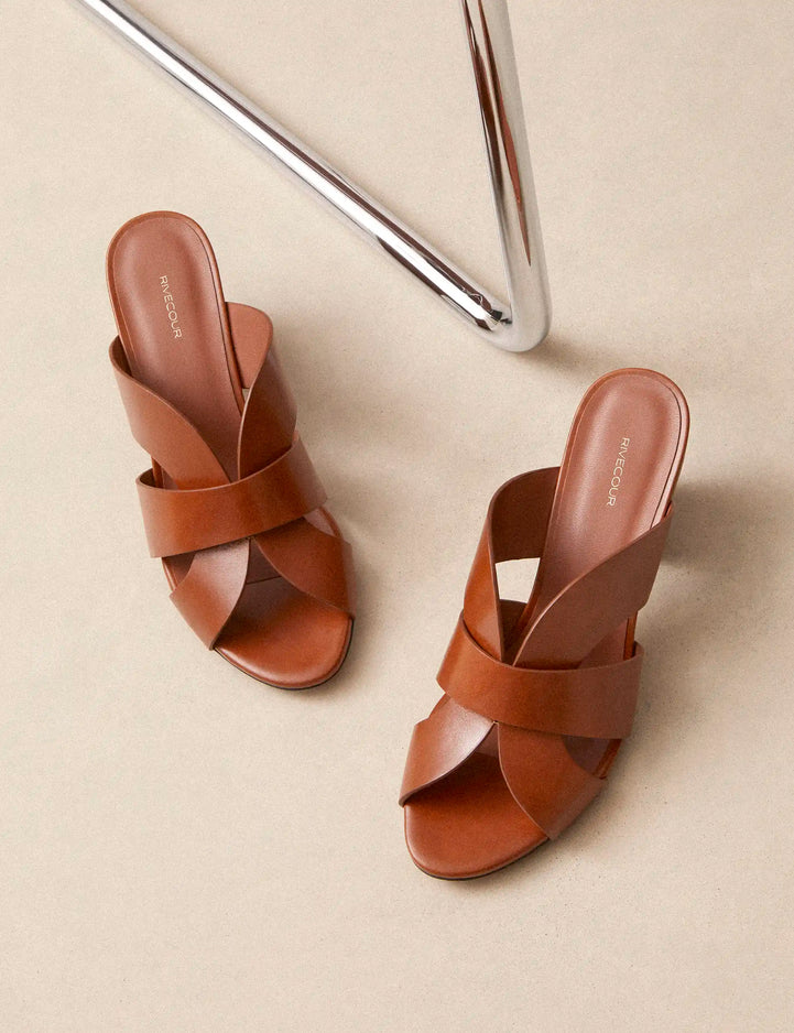 Mules Leather Cognac - Numéro 561 - Rivecour