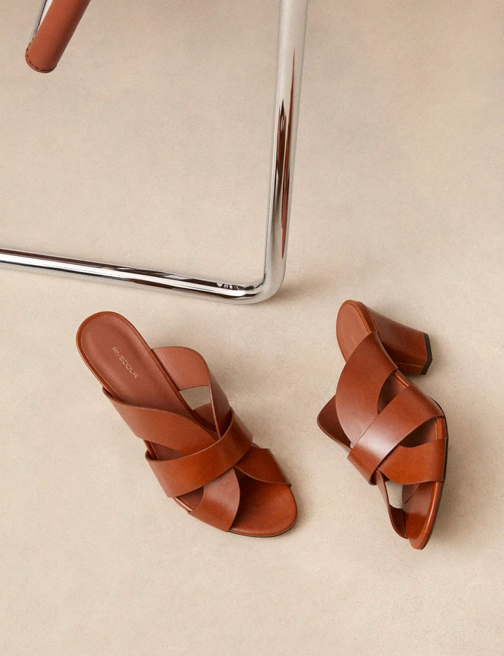 Mules Leather Cognac - Numéro 561 - Rivecour