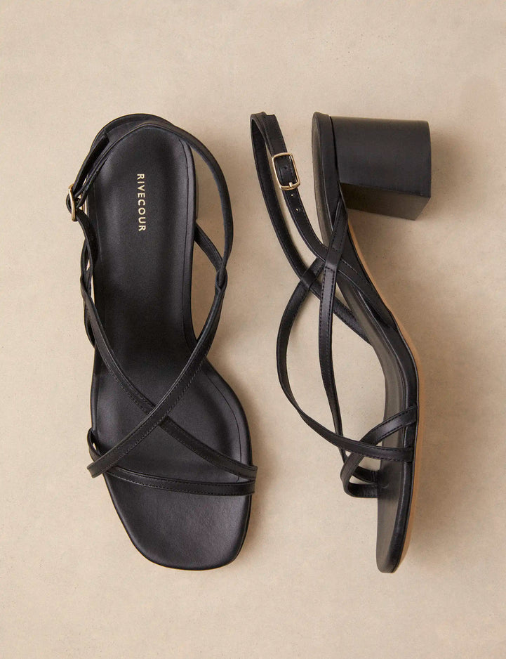 Sandales à talons Cuir Noir - Numéro 576 - Rivecour