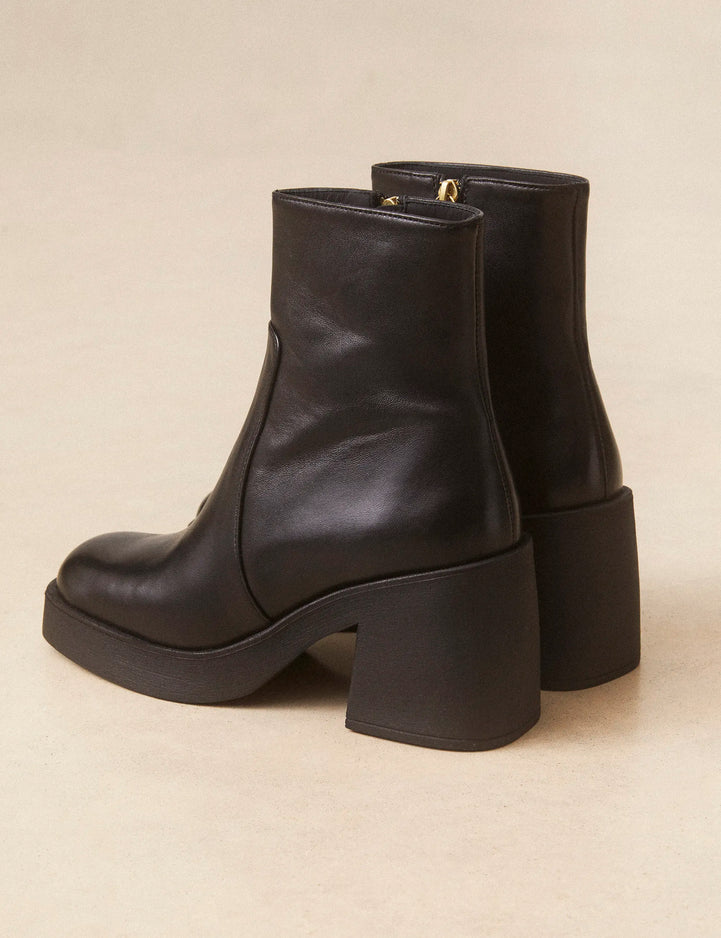 Bottines À Talons Cuir Nappa Noir - Numéro 582 - Rivecour
