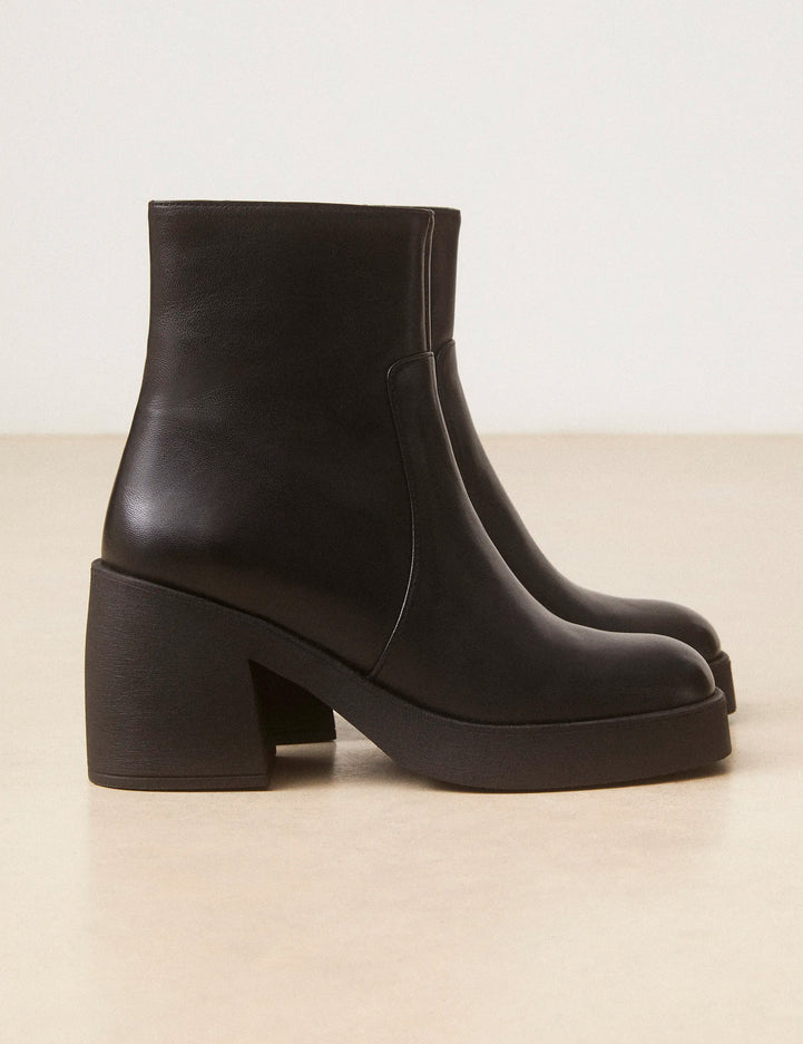 Bottines À Talons Cuir Nappa Noir - Numéro 582 - Rivecour
