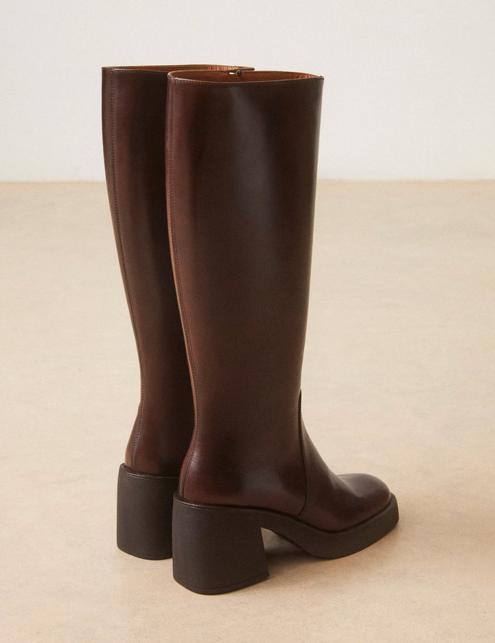 Bottes Cuir Marron Chocolat - Numéro 589 - Rivecour