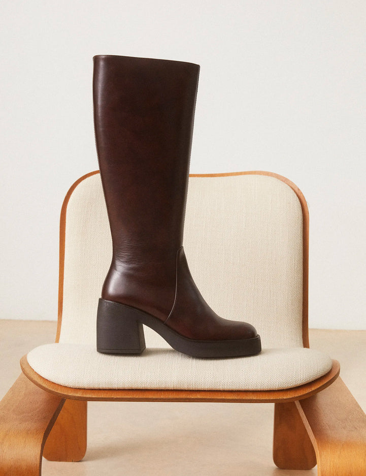 Bottes Cuir Marron Chocolat - Numéro 589 - Rivecour