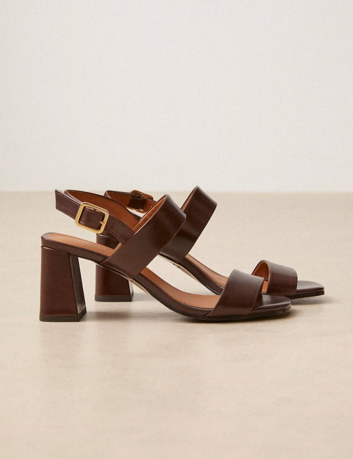 Sandales À Talons Cuir Marron Chocolat - Numéro 624 - Rivecour