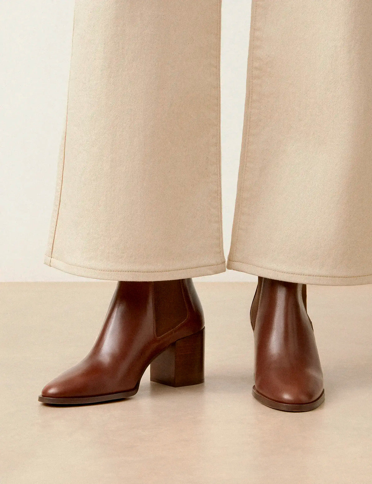 Bottines À Talons Cuir Cognac - Numéro 663 - Rivecour