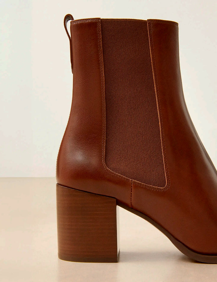 Bottines À Talons Cuir Cognac - Numéro 663 - Rivecour