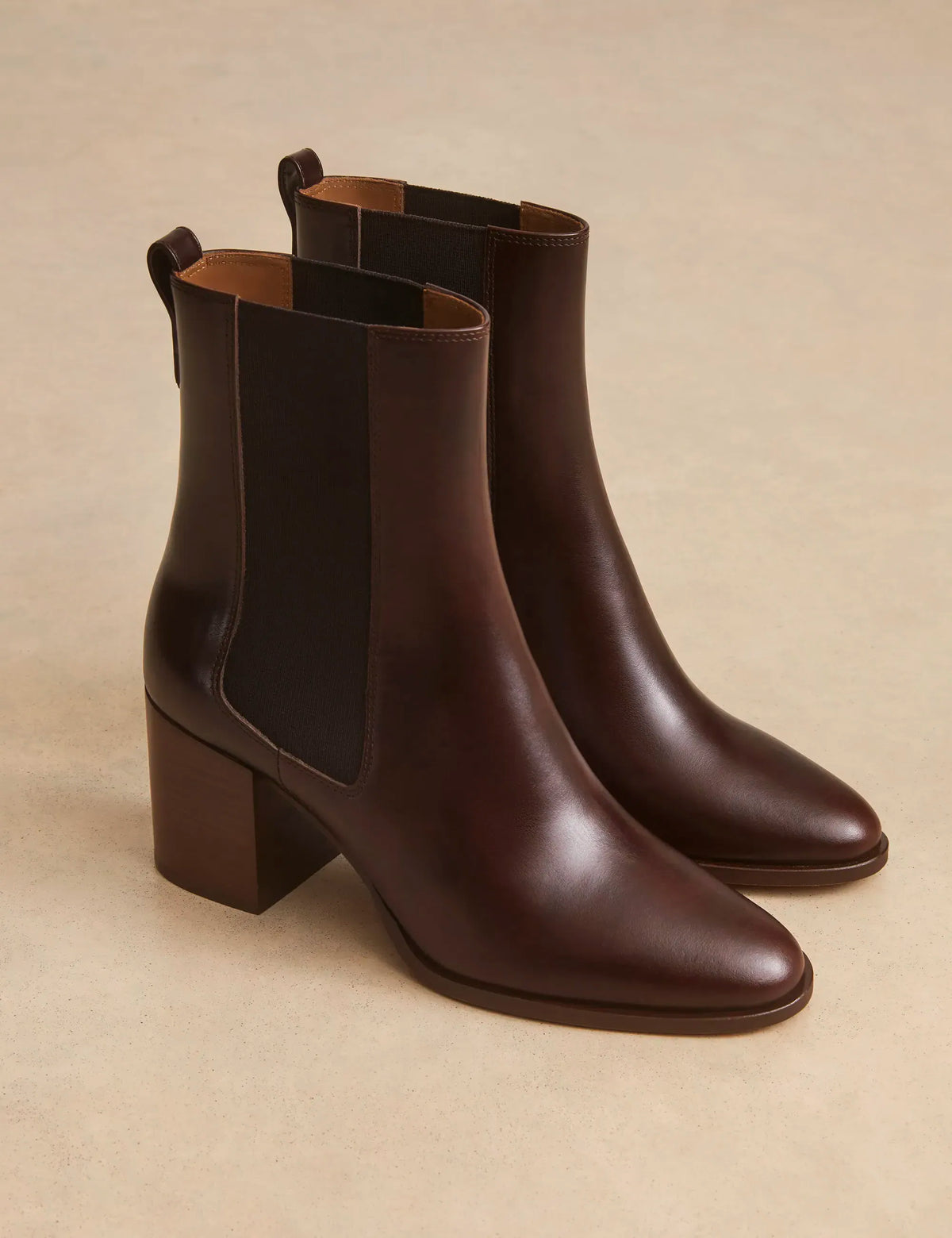 Bottines À Talons Cuir Marron Chocolat - Numéro 663 - Rivecour