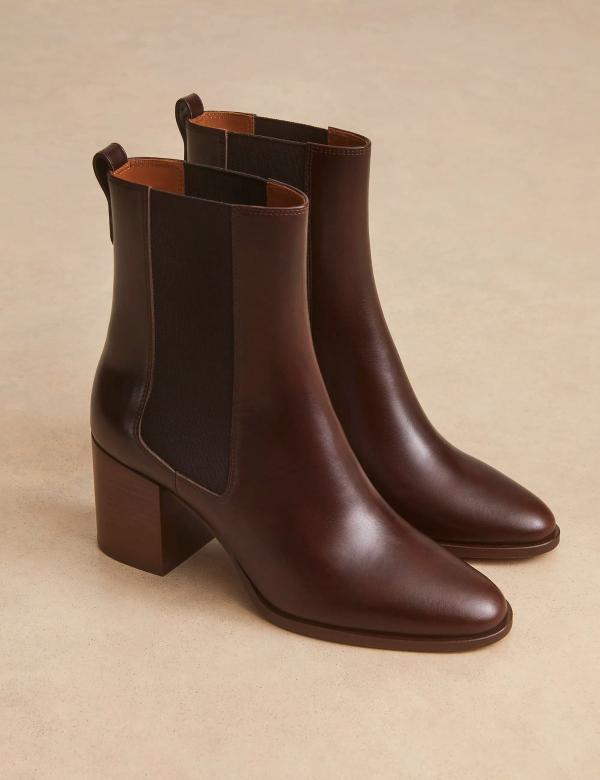 Bottines À Talons Cuir Marron Chocolat - Numéro 663 - Rivecour