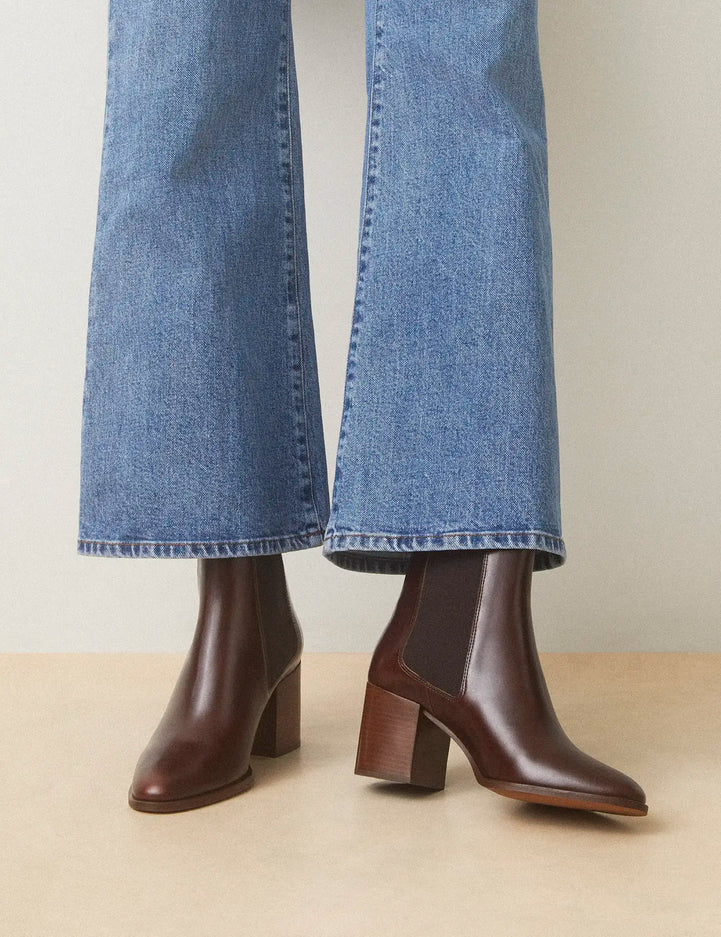 Bottines À Talons Cuir Marron Chocolat - Numéro 663 - Rivecour