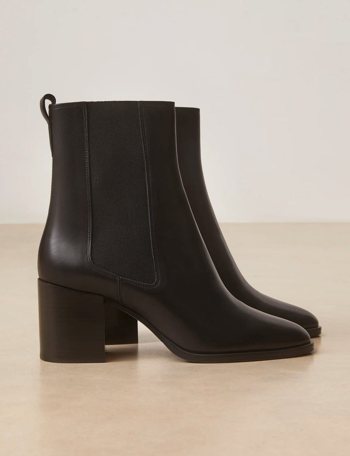 Bottines À Talons Cuir Noir - Numéro 663 - Rivecour