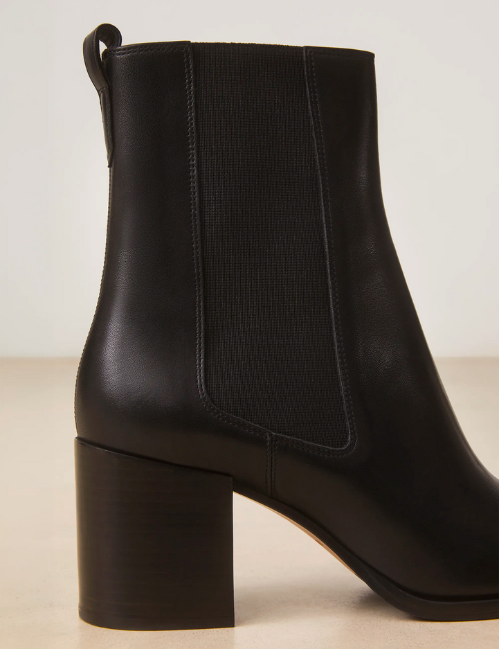 Bottines À Talons Cuir Noir - Numéro 663 - Rivecour