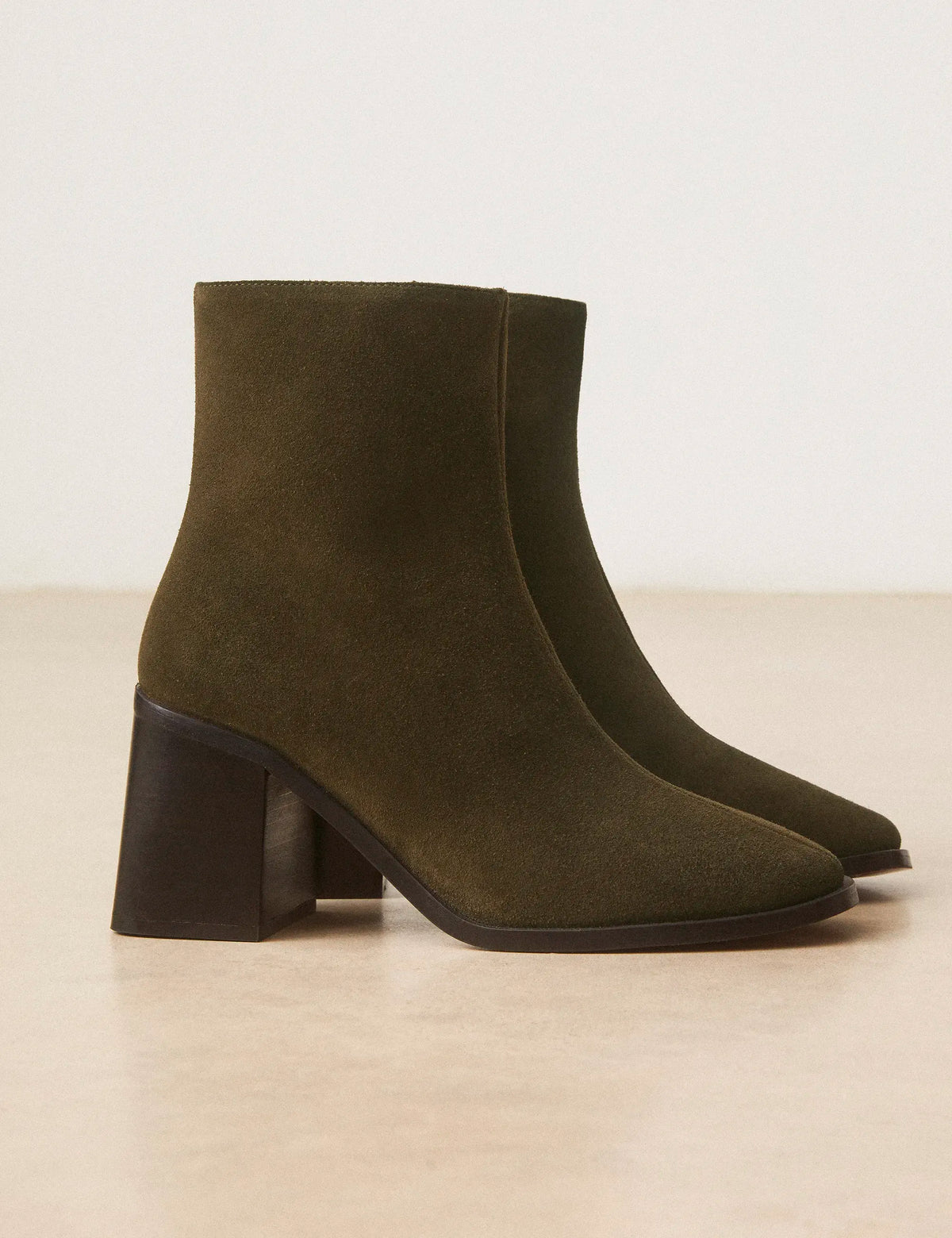 Bottines À Talons Suède Kaki - Numéro 707 - Rivecour