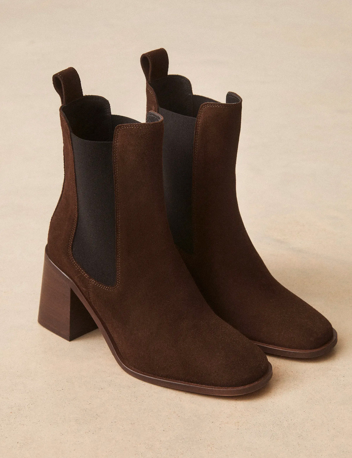Bottines À Talons Suède Noisette - Numéro 708 - Rivecour