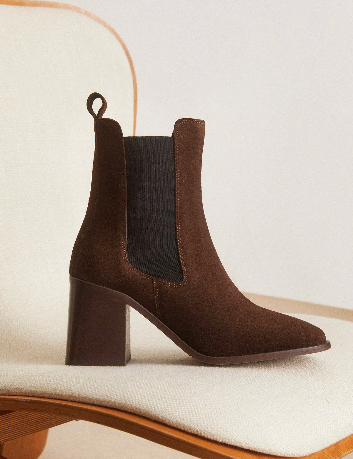 Bottines À Talons Suède Noisette - Numéro 708 - Rivecour