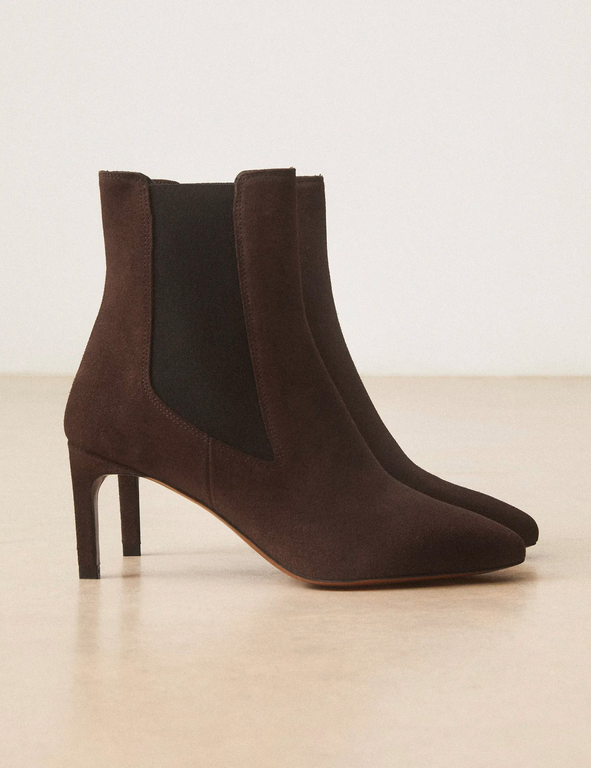 Bottines À Talons Suède Marron Chocolat - Numéro 711 - Rivecour
