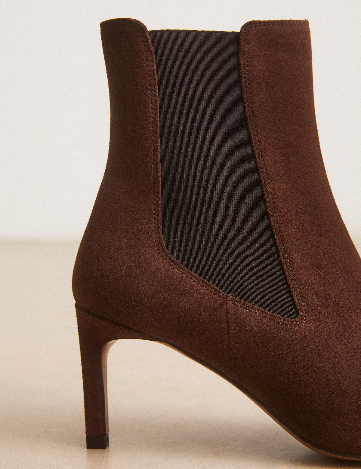 Bottines À Talons Suède Marron Chocolat - Numéro 711 - Rivecour