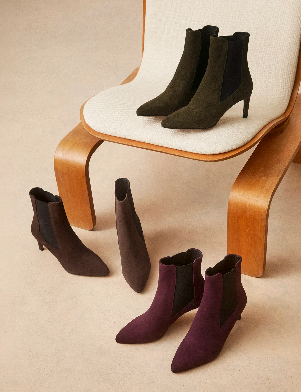 Bottines À Talons Suède Marron Chocolat - Numéro 711 - Rivecour