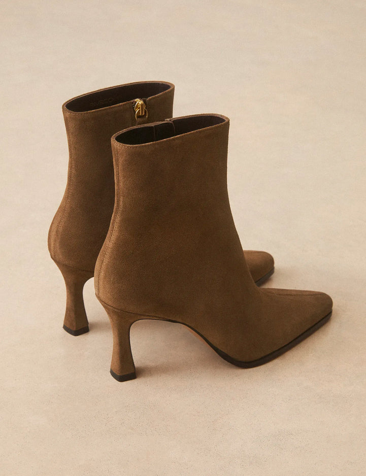 Bottines À Talons Suède Brun - Numéro 713 - Rivecour