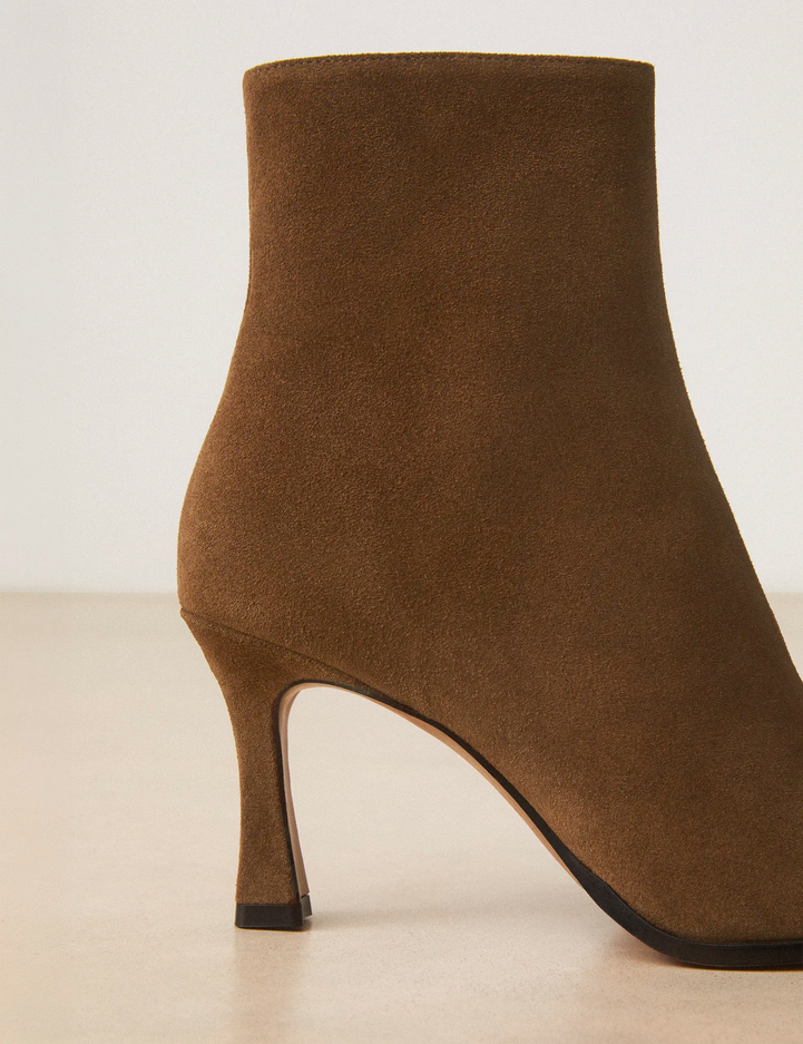 Bottines À Talons Suède Brun - Numéro 713 - Rivecour