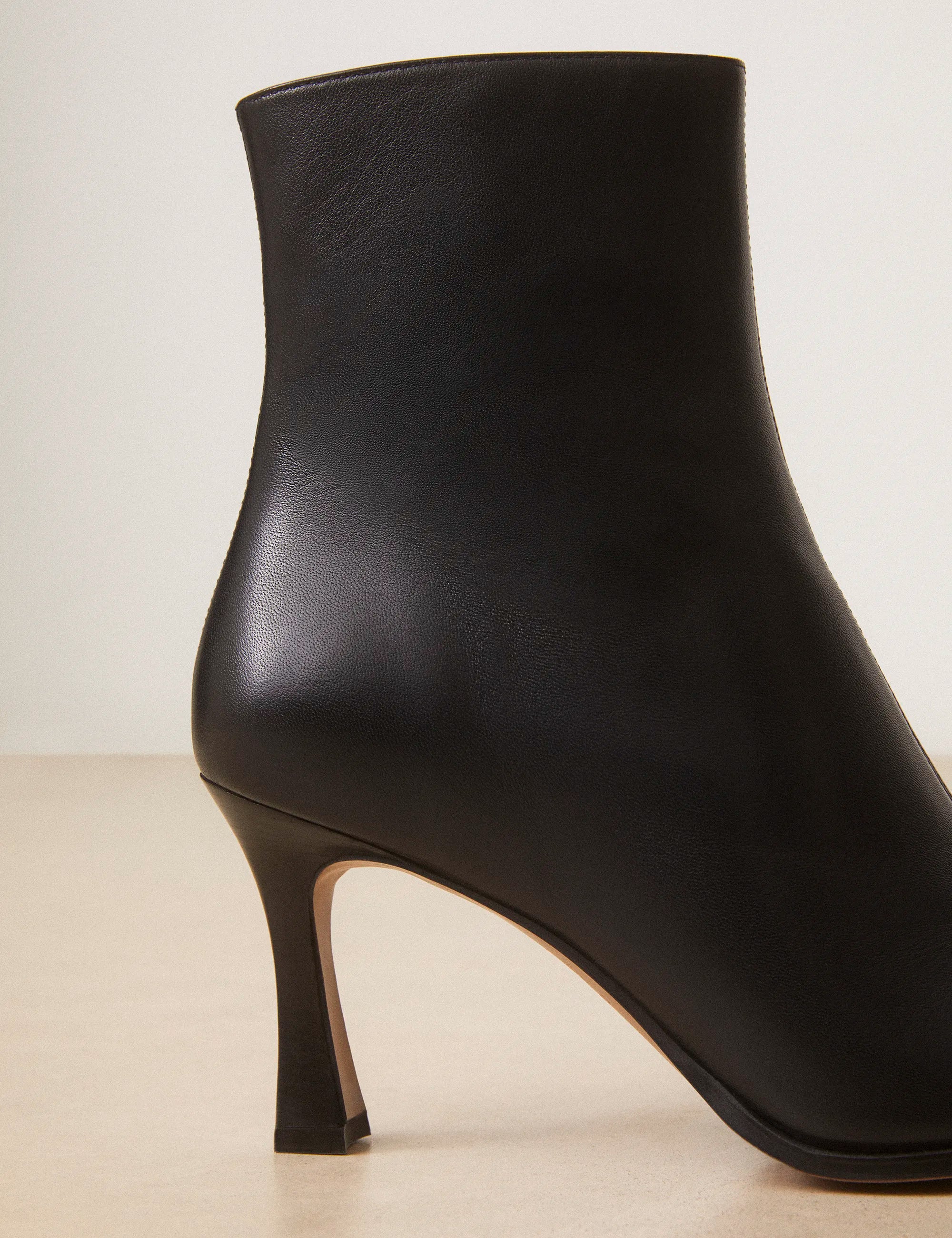 Bottines À Talons Cuir Nappa Noir - Numéro 713 - Rivecour