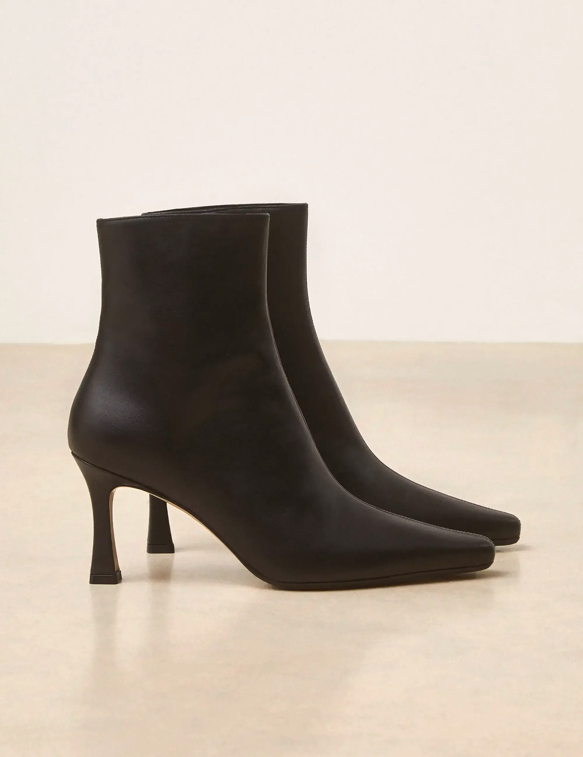 Bottines À Talons Cuir Nappa Noir - Numéro 713 - Rivecour