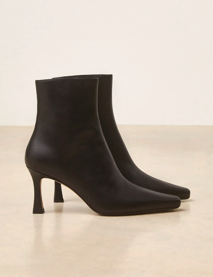 Bottines À Talons Cuir Nappa Noir - Numéro 713 - Rivecour