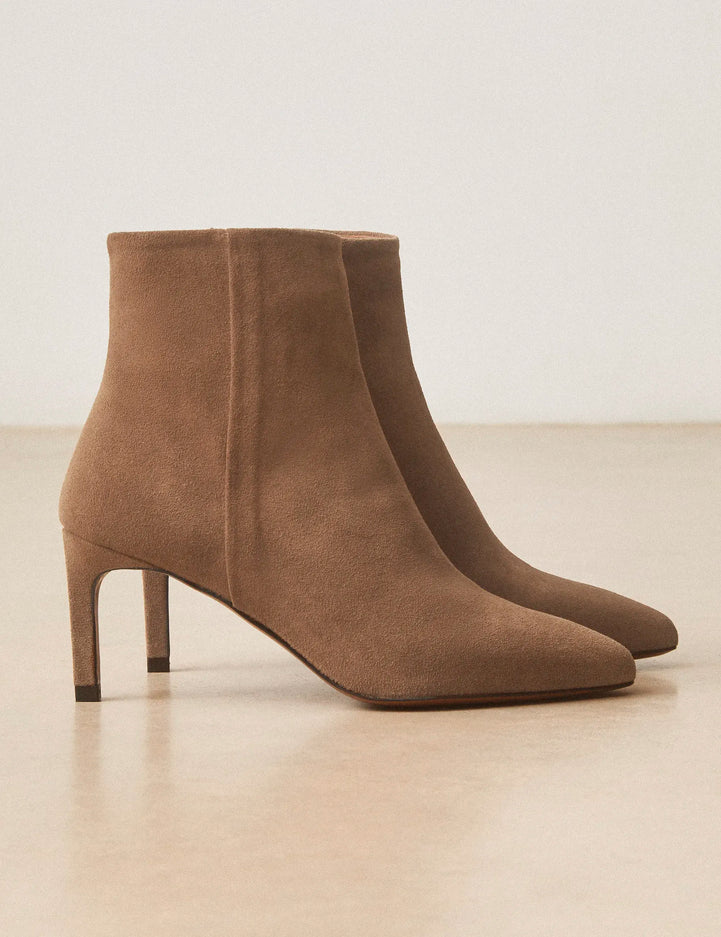 Bottines À Talons Suède Taupe - Numéro 720 - Rivecour