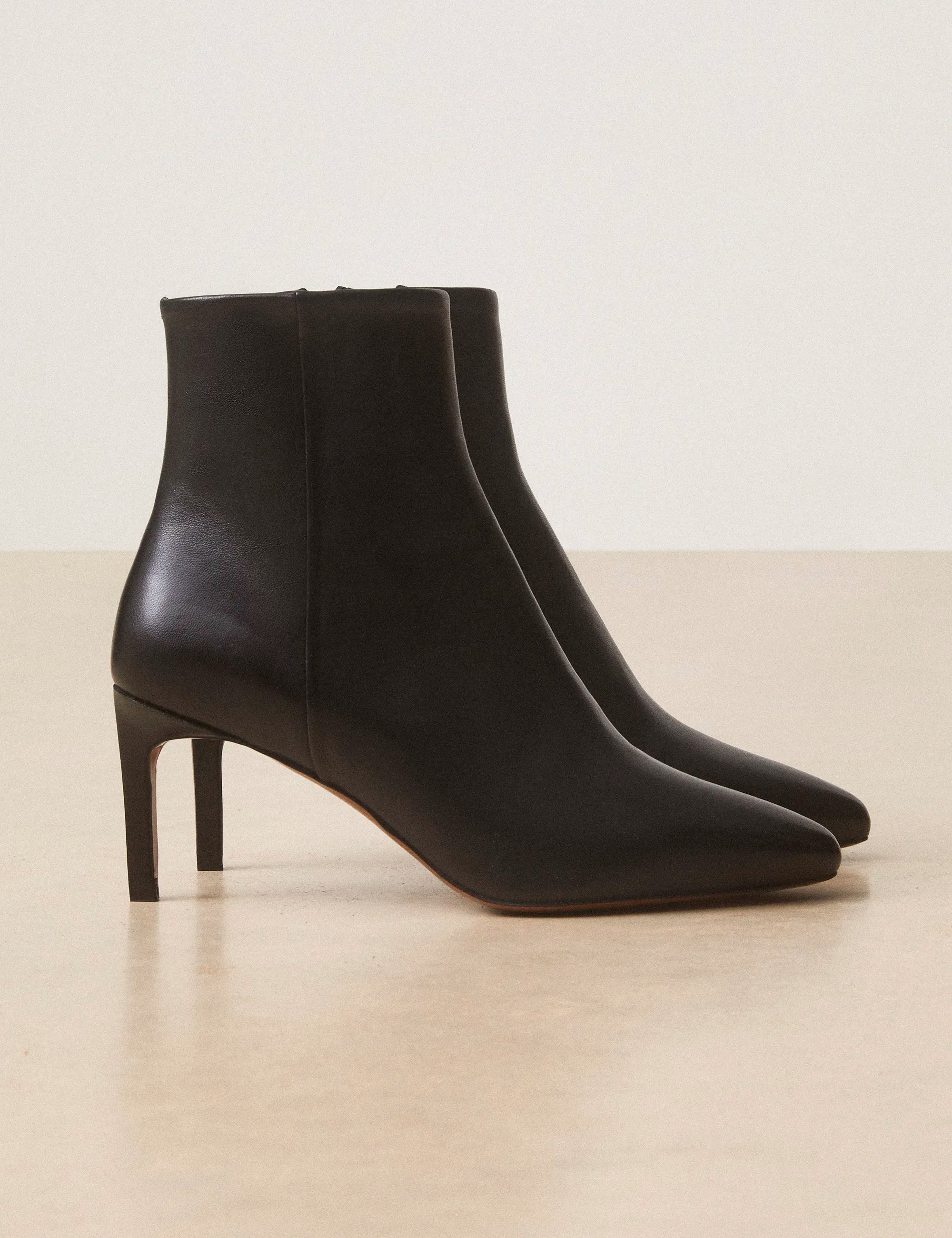 Bottines À Talons Cuir Nappa Noir - Numéro 720 - Rivecour