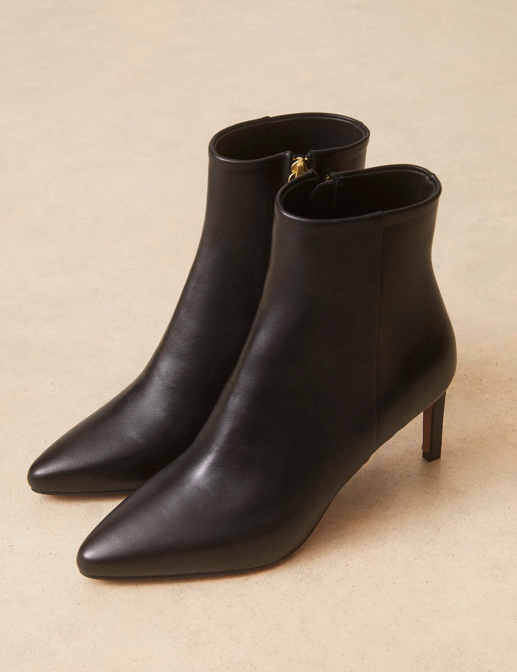 Bottines À Talons Cuir Nappa Noir - Numéro 720 - Rivecour