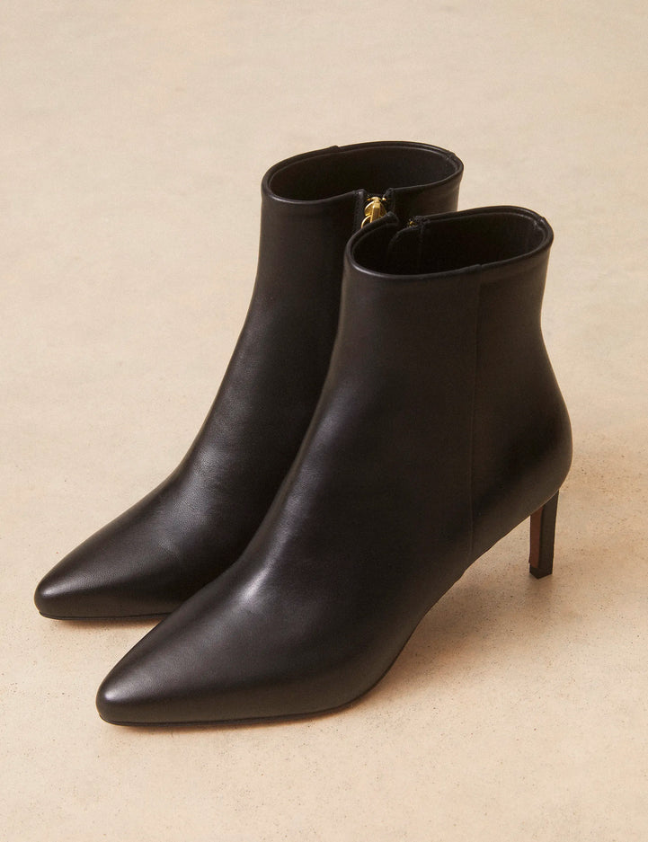Bottines À Talons Cuir Nappa Noir - Numéro 720 - Rivecour