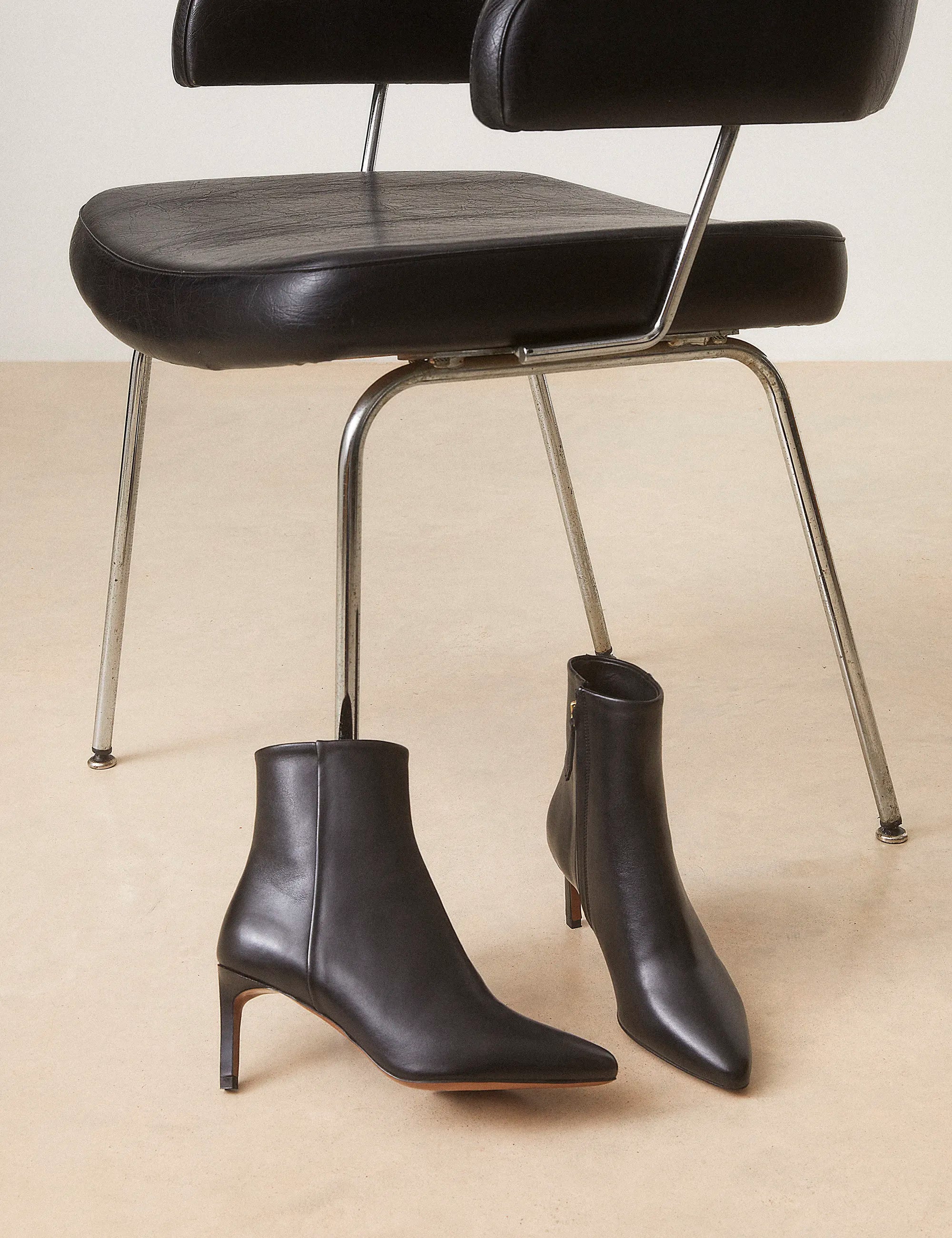 Bottines À Talons Cuir Nappa Noir - Numéro 720 - Rivecour