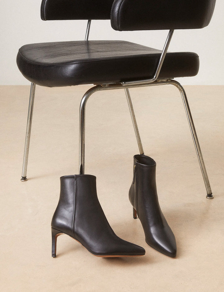 Bottines À Talons Cuir Nappa Noir - Numéro 720 - Rivecour