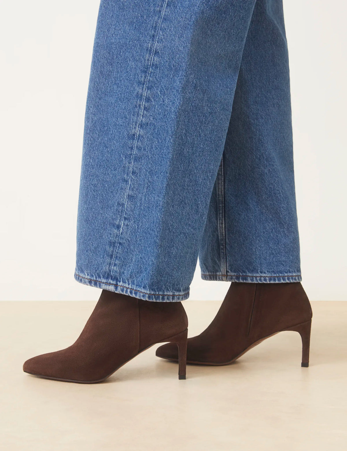 Bottines À Talons Suède Marron Chocolat - Numéro 720 - Rivecour