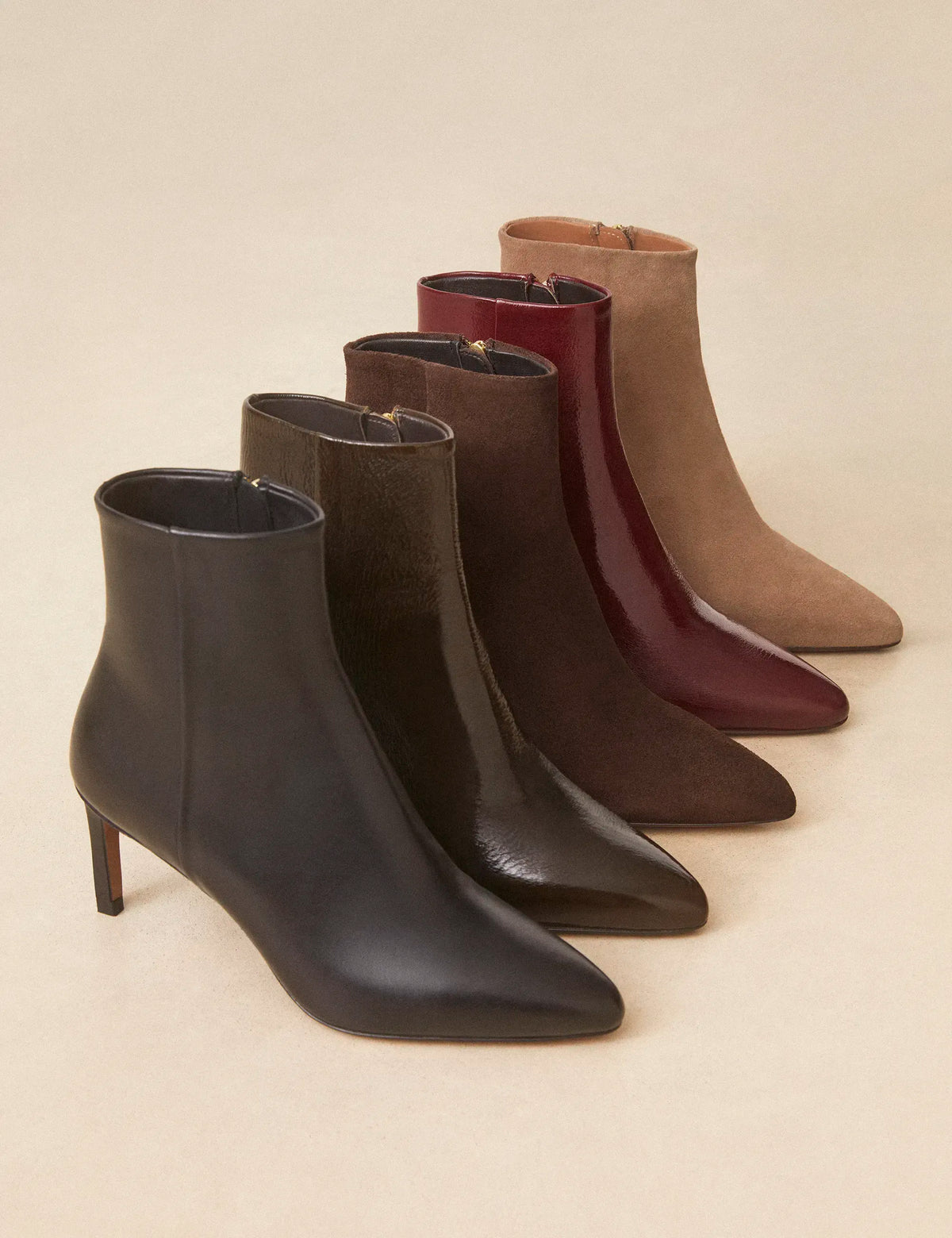Bottines À Talons Suède Taupe - Numéro 720 - Rivecour