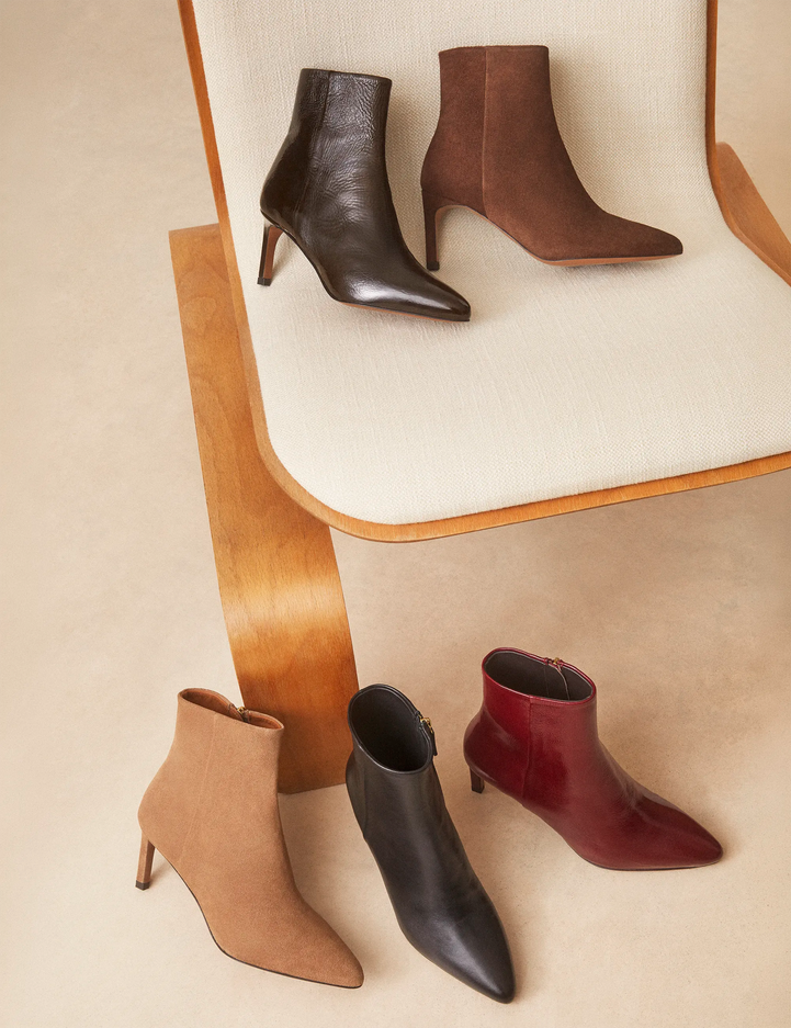 Bottines À Talons Suède Taupe - Numéro 720 - Rivecour