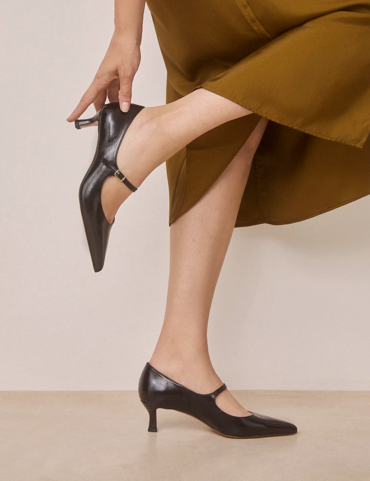 Escarpins Cuir Vernis Noir - Numéro 722 - Rivecour