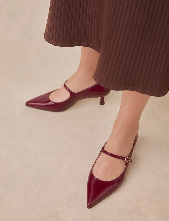 Escarpins Cuir Vernis Bordeaux - Numéro 722 - Rivecour