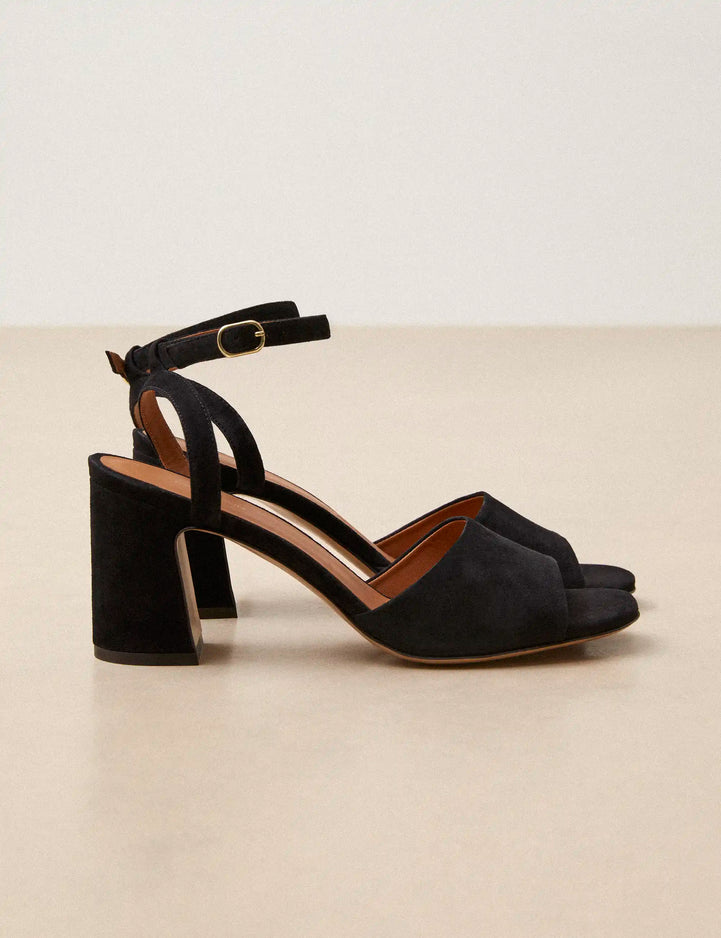 Sandals À Talons Suede Black - Numéro 789 - Rivecour