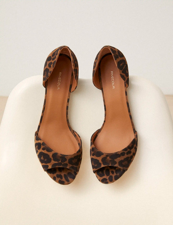 Sandales À Talons Cuir Imprimé Léopard - Numéro 796 - Rivecour