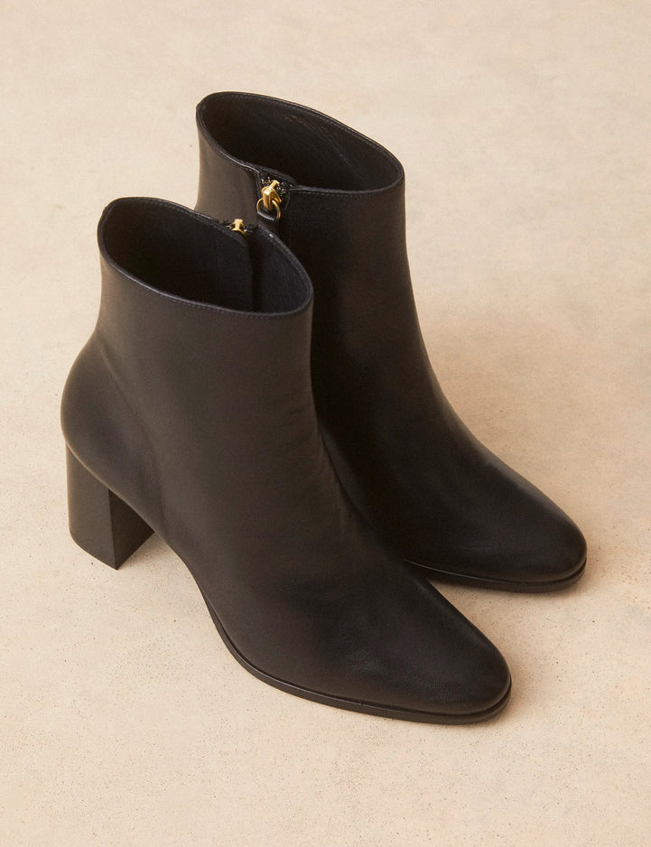 Bottines À Talons Cuir Nappa Noir - Numéro 822 - Rivecour