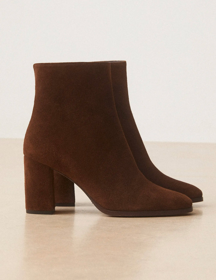 Bottines À Talons Suède Noisette - Numéro 822 - Rivecour