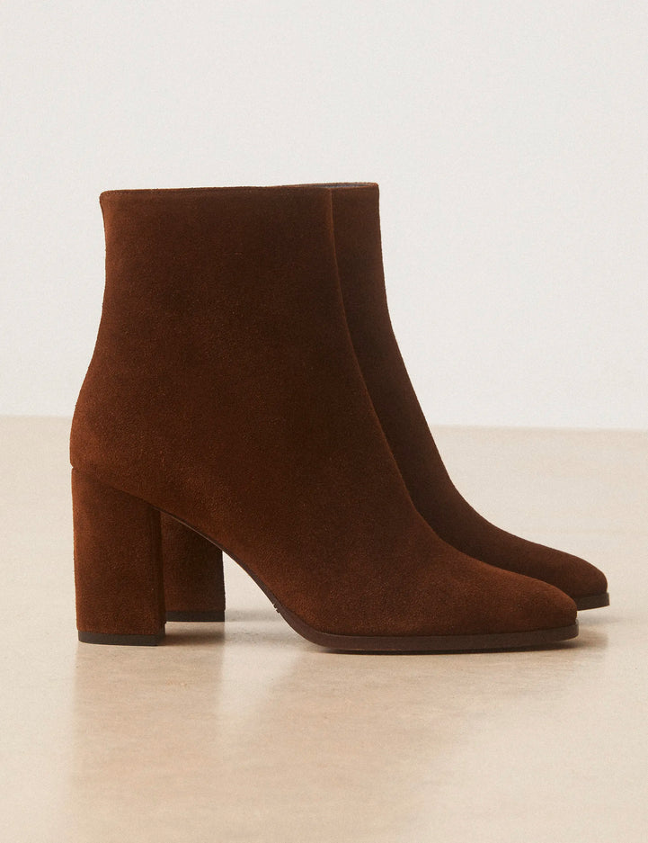 Bottines À Talons Suède Noisette - Numéro 822 - Rivecour