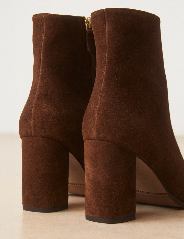 Bottines À Talons Suède Noisette - Numéro 822 - Rivecour