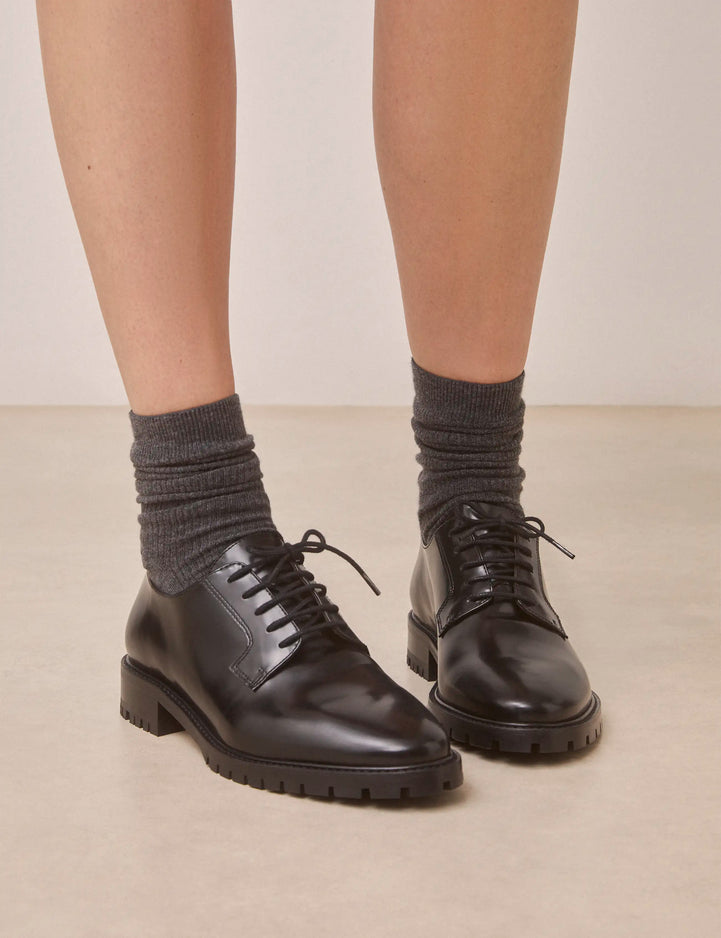 Derbies Cuir Poli Noir - Numéro 83 - Rivecour