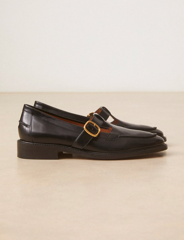 Mocassins Cuir Poli Noir - Numéro 84 - Rivecour