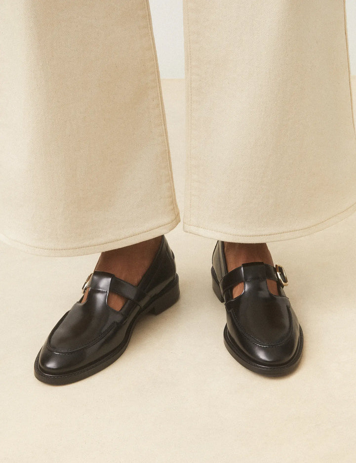 Mocassins Cuir Poli Noir - Numéro 84 - Rivecour