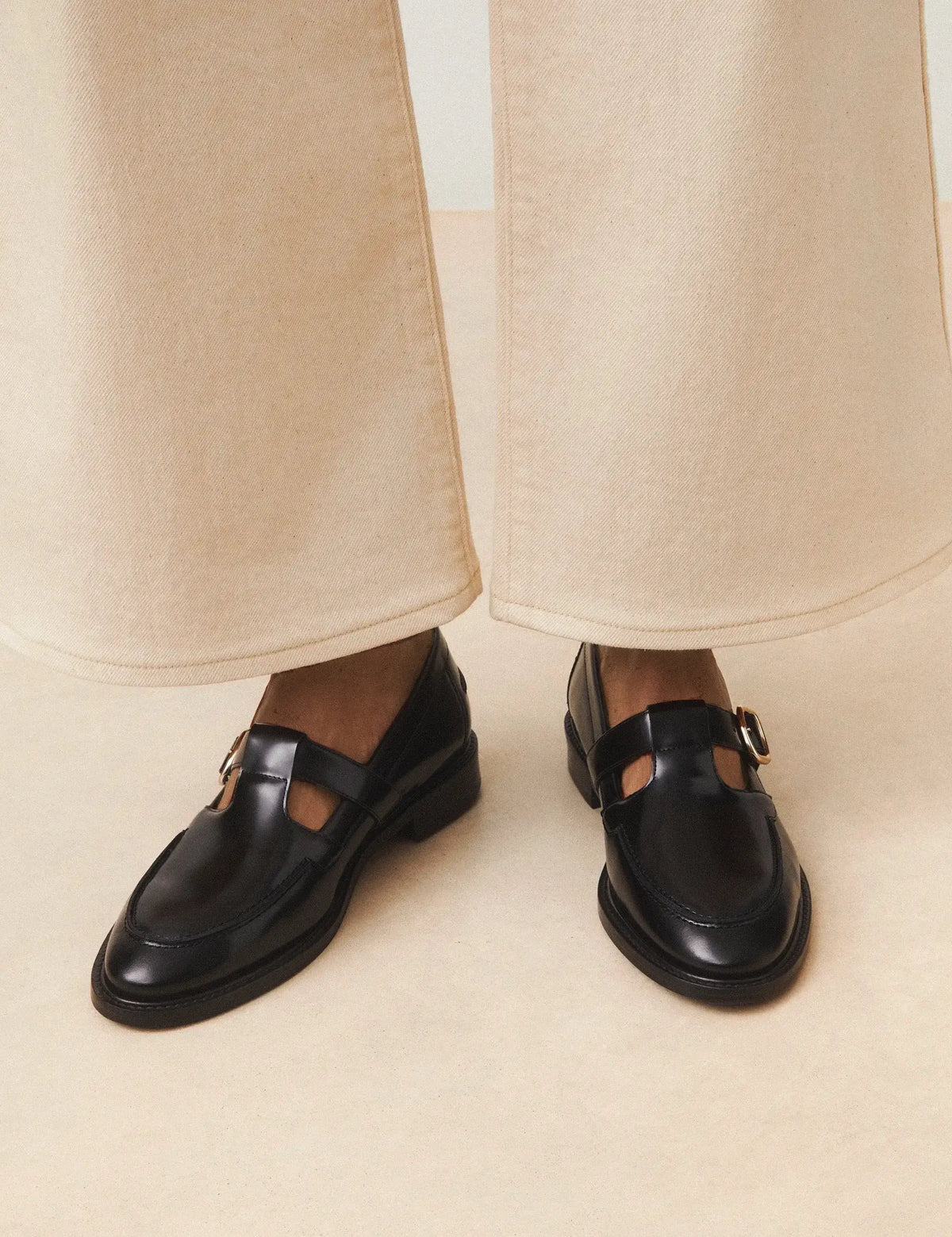 Mocassins Cuir Poli Noir - Numéro 84 - Rivecour